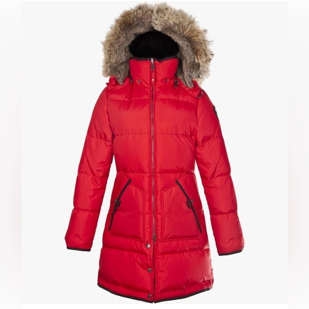 Pajar Women's Cougar Long Down Parka with removable Fur Hood, S, Used see pics